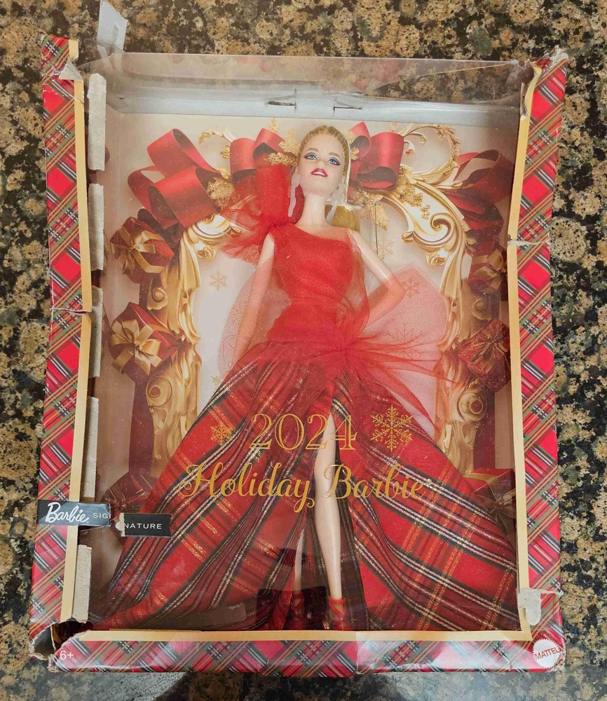 Barbie Signature 2024 Holiday Collector Doll HRM61 Blonde Christmas *Box Flaws